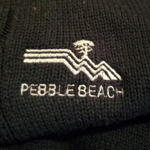 VTG Pebble Beach Navy Cable Knit SweaterVest Preppy V-Neck Golf Grandpacore Sz M - Picture 7 of 9